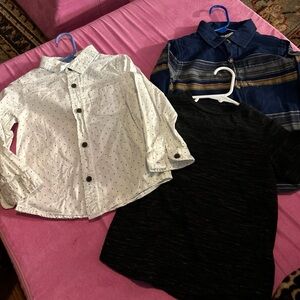 Kids' White, Blue, and Black Shirts Set